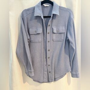 Hippie Rose Gray Blue Button Down Shirt